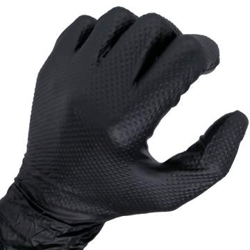 Manusi nitril Negre pentru lucratori in domeniul tehnic, groase, texturate, marimi M/L/XL - Gogrip (50 bucati - 25 perechi)