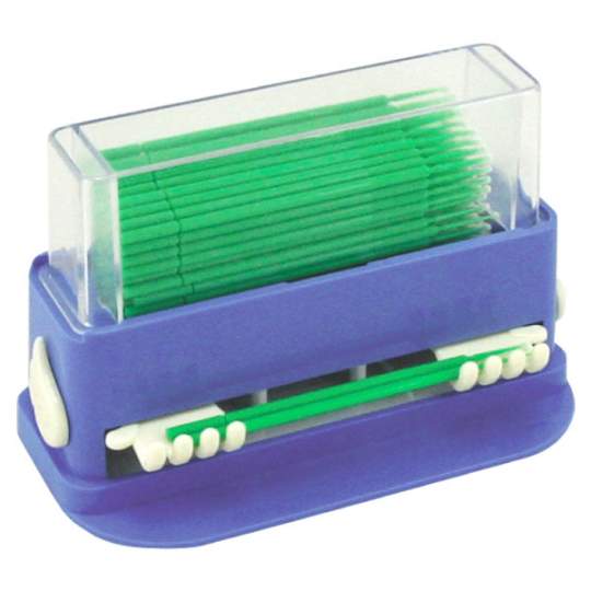 Dispenser + 100 aplicatoare cu puf, transparent, igienic (1 bucata)
