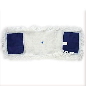 Rezerva mop plat cu buzunare, microfibra, alb 45x14cm, fire 4cm (1 bucata)