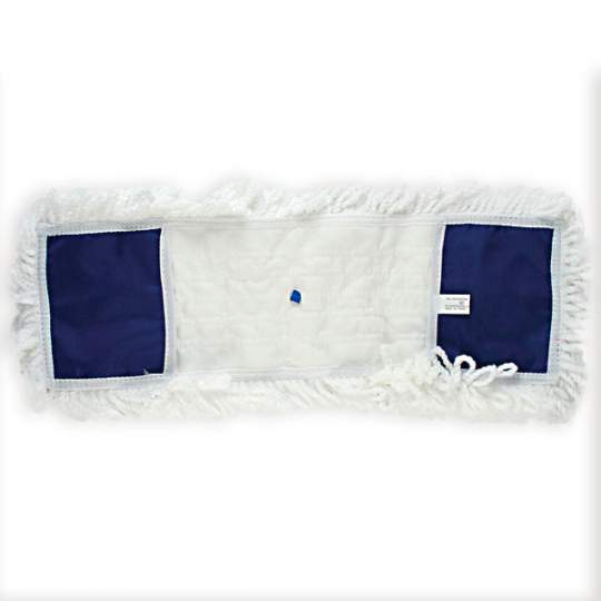 Rezerva mop plat cu buzunare, microfibra, alb 45x14cm, fire 4cm (1 bucata)
