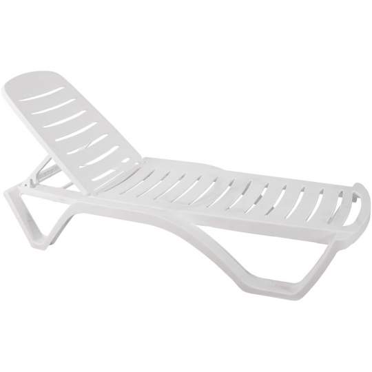 Sezlong plaja, din plastic alb Sezlong plaja, din plastic alb
