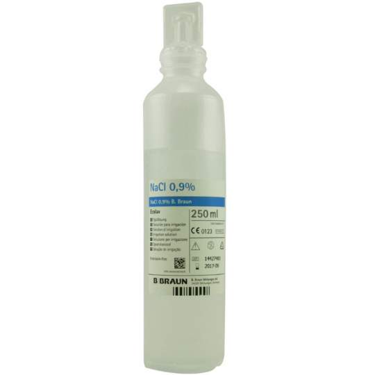 Solutie NACL 0.9%, sterila, irigarea ochilor si plagilor, duza pulverizare, flacon 250ml (1 bucata)