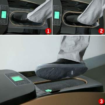 Dispenser automat folii protectie pentru acoperit incaltamintea + 2 role de folie PVC