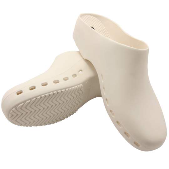 Saboti medicali autoclavabili, cauciuc polimeric, albi, talpa antiderapanta, marimi 41-46