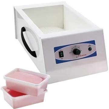 Incalzitor parafina cu manere laterale, bazin aluminiu, alb, capacitate 5 kg, cu termostat, 42x25x16cm (1 bucata)