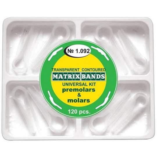 Matrici conturate mylar premolari & molari, set 8 tipuri, transparente (kit 120 buc)