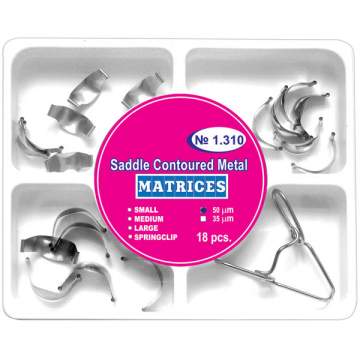 Matrici metalice conturate tip sa, mici medii si mari + arc clip, grosime 50 microni (18 bucati)