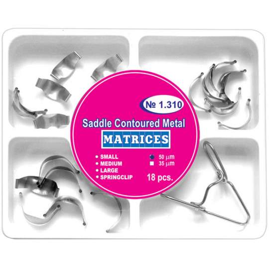Matrici metalice conturate tip sa, mici medii si mari + arc clip, grosime 50 microni (18 bucati)