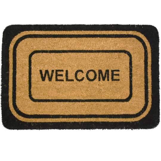 Pres intrare 75x40 cm fibre de cocos vopsit model Welcome Classic (1 bucata)