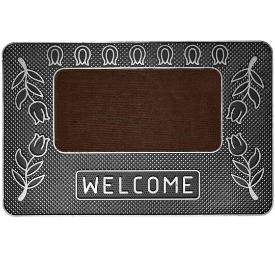 Pres cauciuc si mocheta, 60x40 cm, Welcome - Maro (1 bucata)