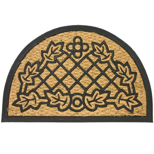 Pres intrare 60x40 cm fibre de cocos semiluna model Leaves (1 bucata)