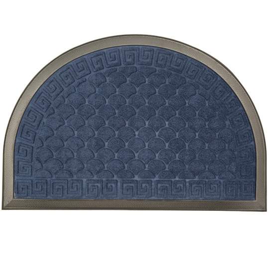 Pres intrare 60x40 cm albastru cu mocheta forma semiluna model Greek (1 bucata)