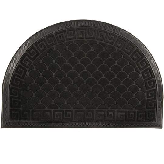 Pres intrare 60x40 cm negru cu mocheta forma semiluna model Greek (1 bucata)