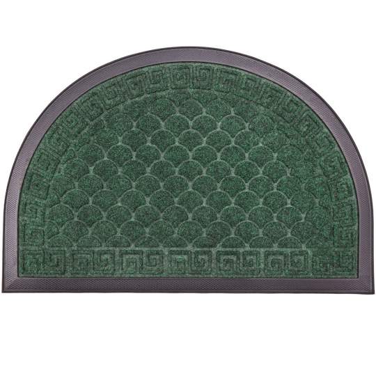 Pres intrare 60x40 cm verde cu mocheta forma semiluna model Greek (1 bucata)