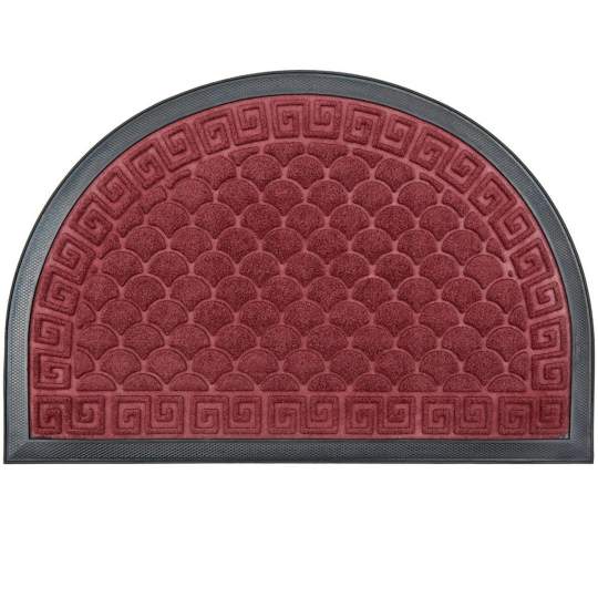 Pres intrare 60x40 cm visiniu cu mocheta forma semiluna model Greek (1 bucata)