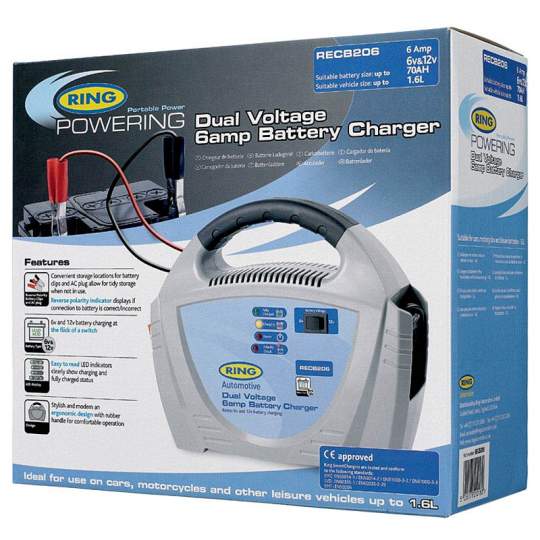 Incarcator baterii 70AH 6A 6-12V RECB206 - Ring Incarcator baterii 70AH 6A 6-12V RECB206 - Ring