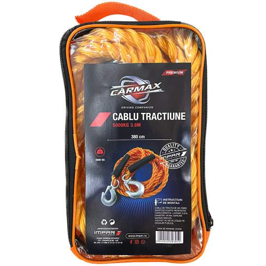 Cablu tractiune 5000kg, lungime 3.8m - Carmax (1 bucata)