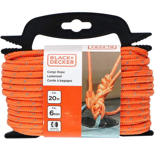 Sfoara ancorare 6mm x 20m reflectorizanta din polipropilena Black & Decker (1 bucata)