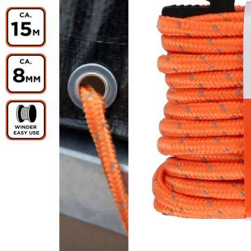 Sfoara ancorare 8mm x 15m reflectorizanta din polipropilena Black & Decker (1 bucata)