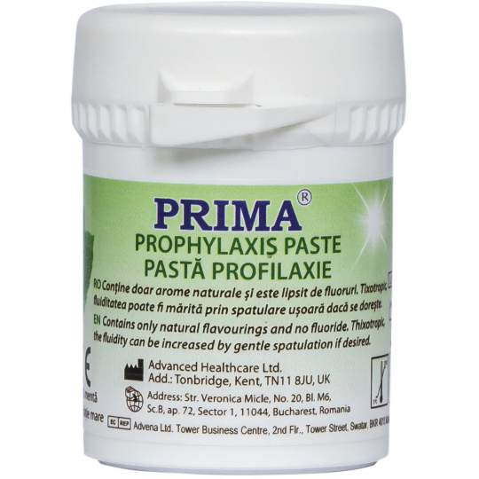 Pasta pentru profilaxie, granulatie mare, verde cu aroma de menta, fara fluoruri, 30gr