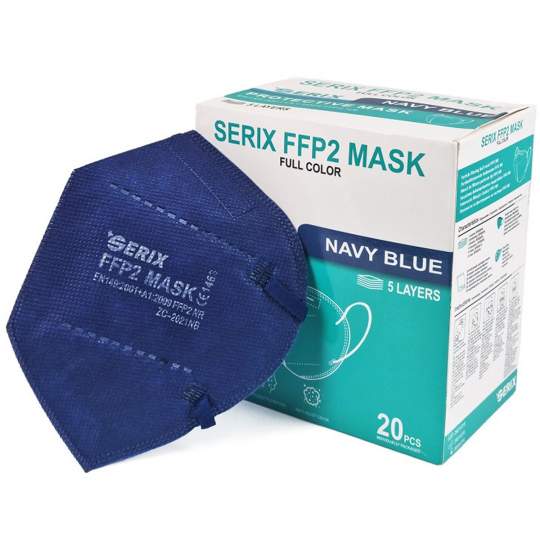 Masti 5 Straturi FFP2 Albastru Marin, SERIX (20 bucati)