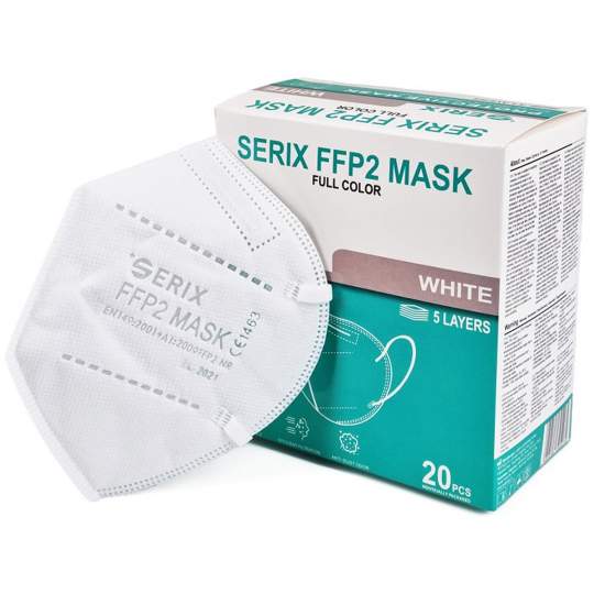 Masti 5 Straturi FFP2 albe, SERIX (20 bucati)