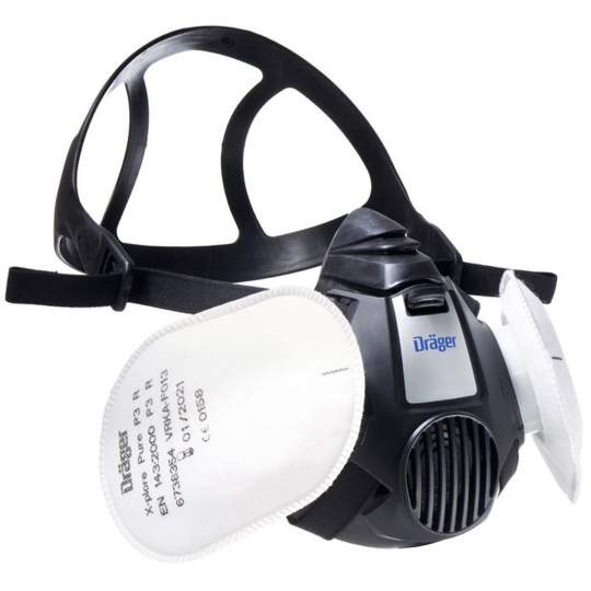 Set industrie constructii - semimasca Drager 3500 M silicon cu 2 filtre X-plore Pure P3