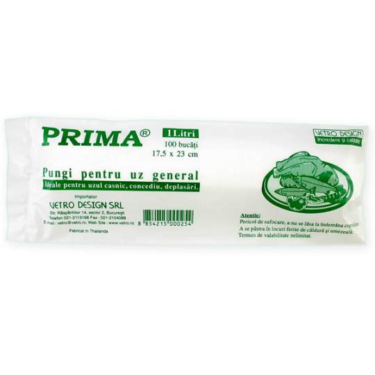 Pungi alimentare HDPE, 175x230mm, 1 litru (100 buc. in rola)