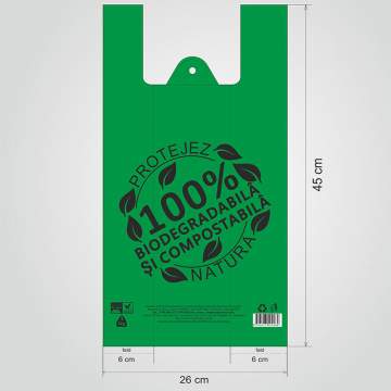 Pungi mici biodegradabile, 26x45cm, 4kg (1000 buc.)