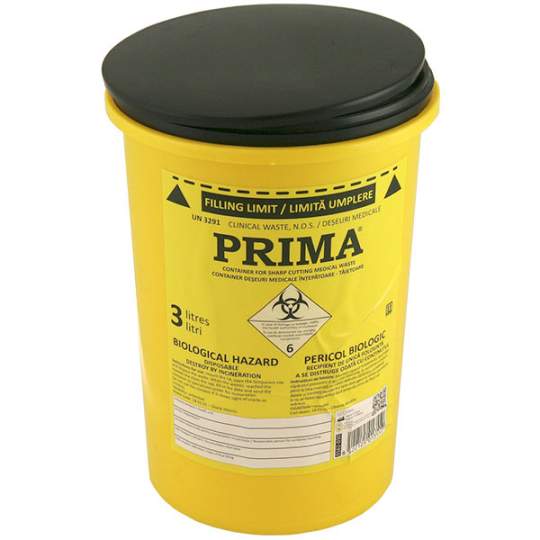 Recipient 3 litri plastic deseuri intepatoare taioase, certificat ADR (1 buc.)