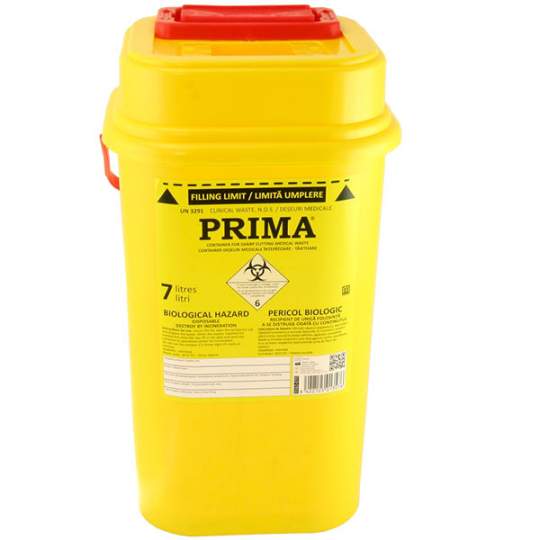 Recipient 7 litri plastic deseuri intepatoare taioase, certificat ADR (1 buc.)
