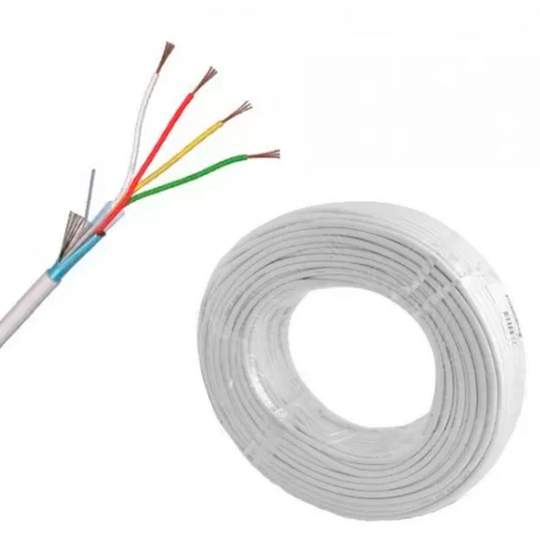 Cablu alarma 4 fire multifilare ecranate + fir masa CCA 4 x 0,22mm rola 100 metri