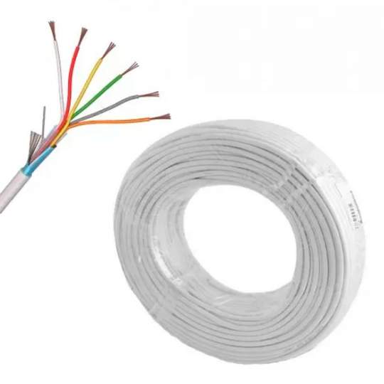 Cablu alarma 6 fire multifilare ecranate + fir masa CU 6 x 0,22mm rola 100 metri