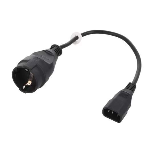 Cablu alimentare IEC C14 tata la 1 cupla schuko mama 0,3 metri