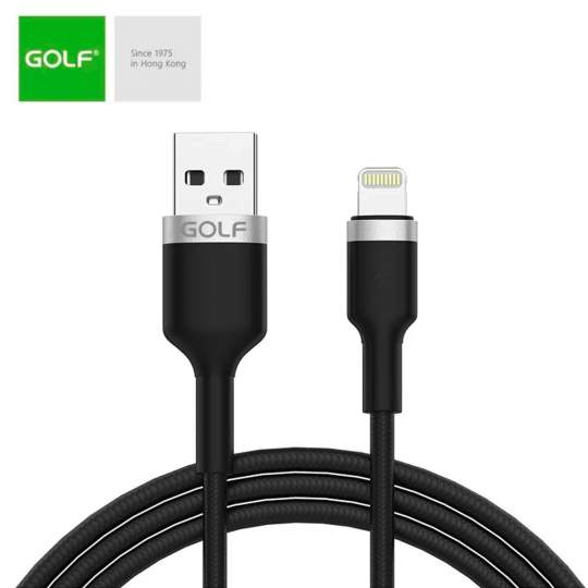 Cablu USB Lightning fast charge Metal Braided Golf GC-71i negru