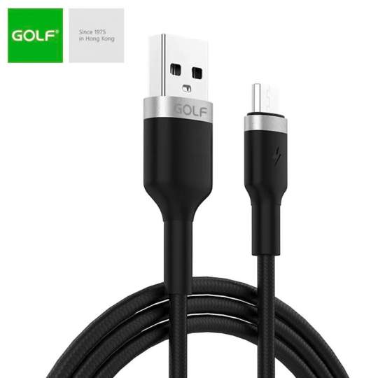 Cablu USB microUSB fast charge Metal Braided Golf GC-71m, 1 metru, negru
