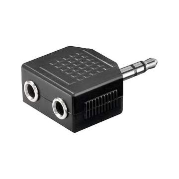 Mufa adaptor de la 2 x jack 3,5mm mama stereo la jack 3,5mm tata stereo