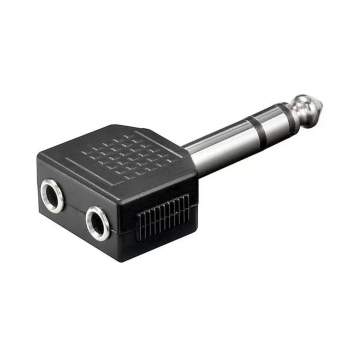 Mufa adaptor de la 2 x jack 3,5mm mama stereo la jack 6,3mm tata stereo