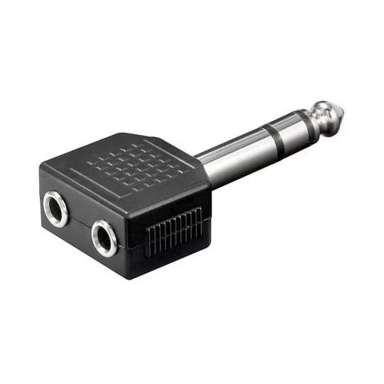 Mufa adaptor de la 2 x jack 3,5mm mama stereo la jack 6,3mm tata stereo