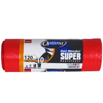 Saci menajeri 120L rosii 70x110cm Sano Optima Super (rola 10 bucati)