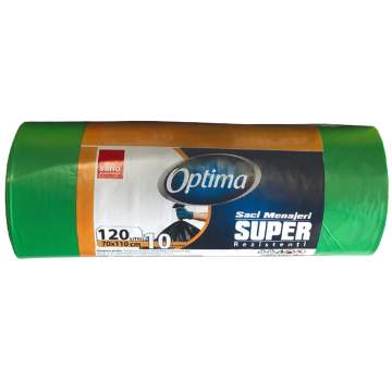 Saci menajeri 120L verzi 70x110cm Sano Optima Super (rola 10 bucati)