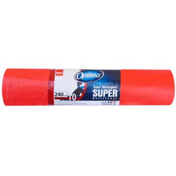 Saci menajeri 240L rosii 115x130cm Sano Optima Super (rola 10 bucati)