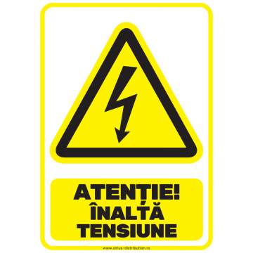 Indicator autocolant - Atentie Inalta Tensiune - A5