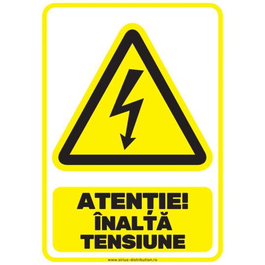 Indicator autocolant - Atentie Inalta Tensiune - A5