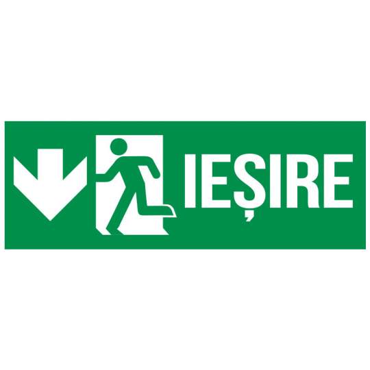 Indicator autocolant - Iesire in caz de urgenta JOS - 297x105 Indicator autocolant - Iesire in caz de urgenta JOS - 297x105