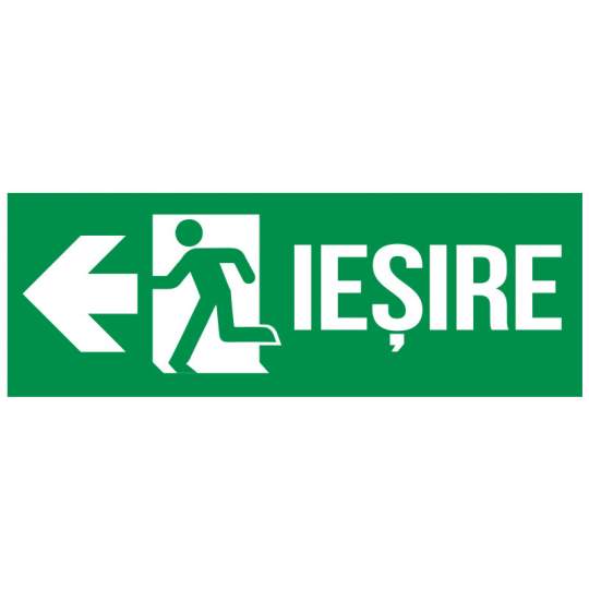 Indicator autocolant - Iesire in caz de urgenta STANGA - 297x105