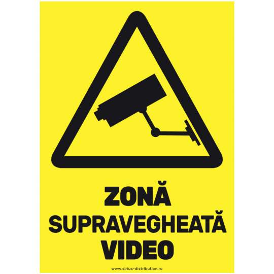 Indicator autocolant - Zona Supravegheata Video - A5 Indicator autocolant - Zona Supravegheata Video - A5