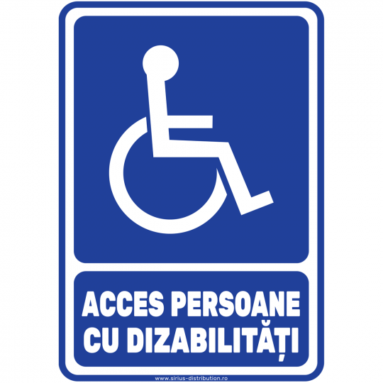 Indicator autocolant - ACCES PERSOANE CU DIZABILITATI - A5