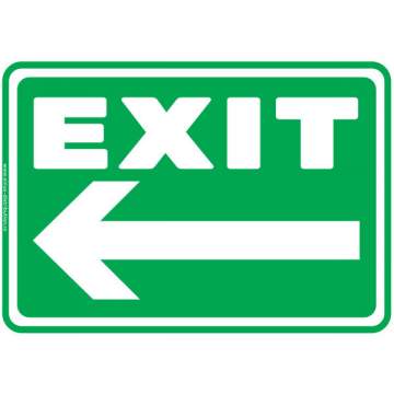 Autocolant EXIT STANGA 148x210mm format A5 (1 bucata)