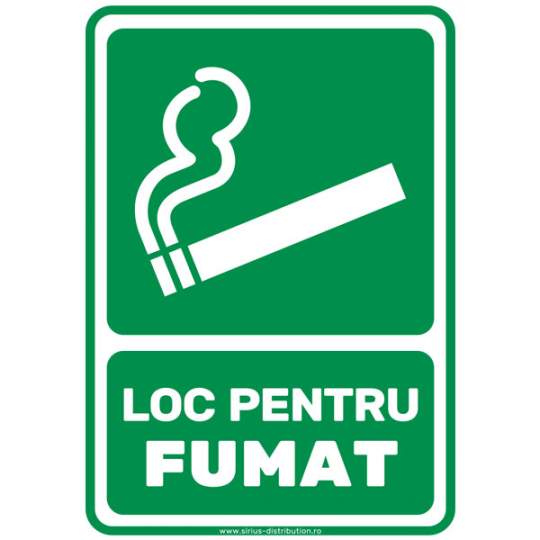 Autocolant LOC PENTRU FUMAT 148x210mm format A5 (1 bucata) Autocolant LOC PENTRU FUMAT 148x210mm format A5 (1 bucata)